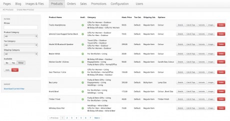 Click to open large image eCommerce Products Shop CMS