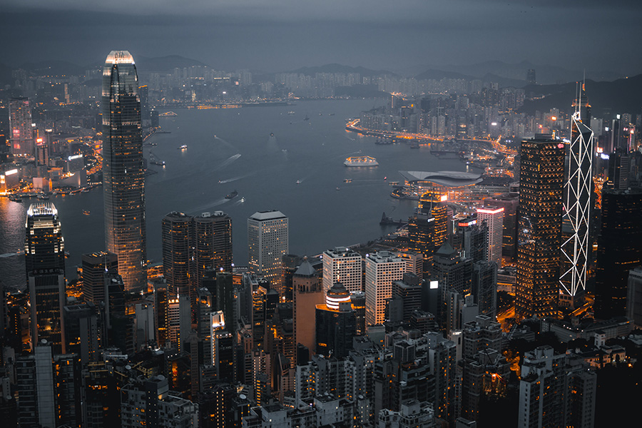 Aerial view of city scape